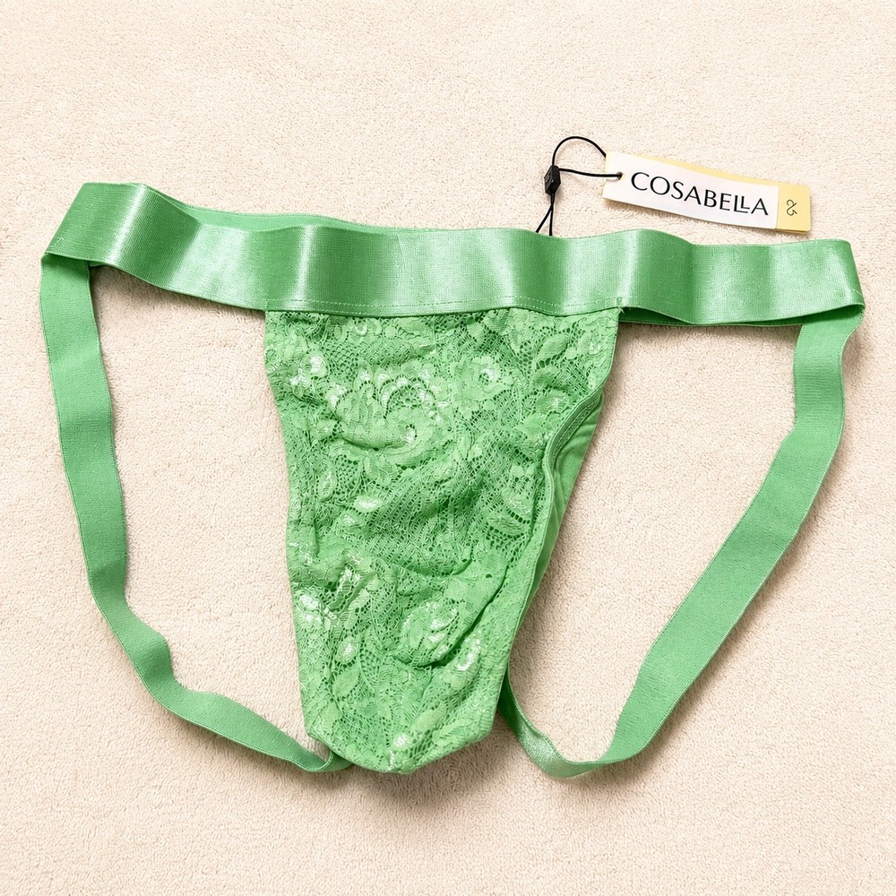 COSABELLA Men's Jock Strap Ghana Green Lace Underwear - Size M / NWT